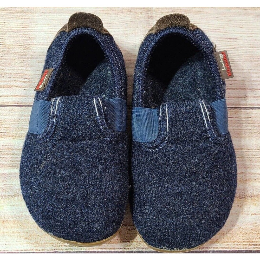 Living Kitzbuhel Kid's Slip On Wool Slipper Shoes Size 28 Navy Blue Non-Slip - Picture 1 of 7